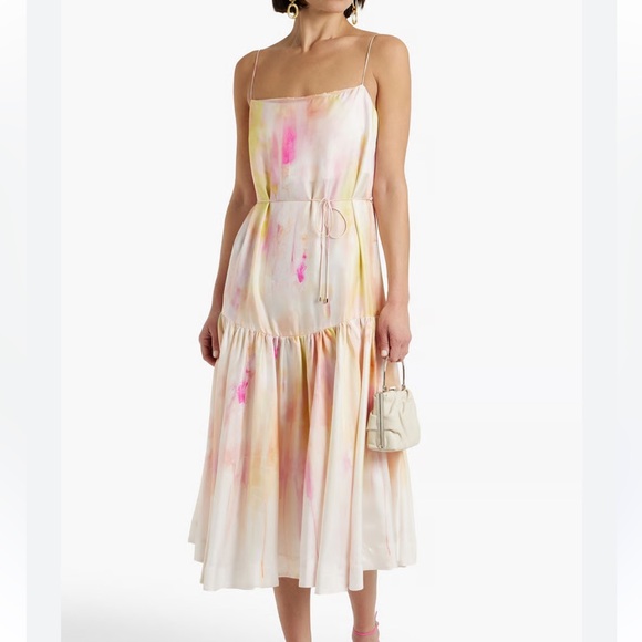 Zimmermann Dresses & Skirts - NEW NIB ZIMMERMANN Gathered Printed Silk-Satin Twill Midi Dress 2